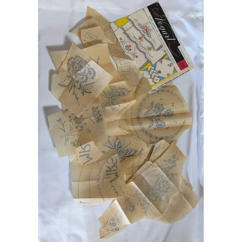 Vintage Lot of 9 Embroidery Transfer Vogart Aunt Martha's Hot Iron Patterns
